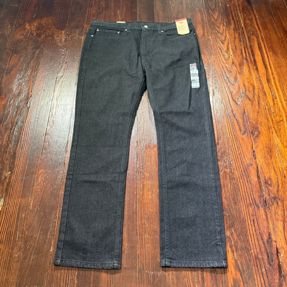 Levis 511 Jeans Mens 36x30 Black Slim Straight Denim Stretch Goth Biker NWT